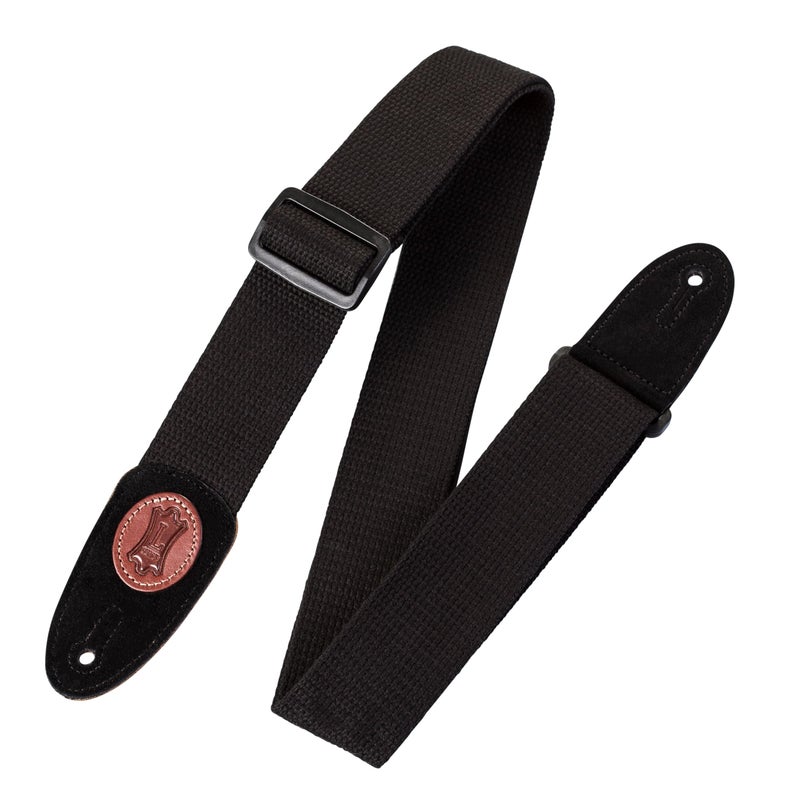 Levy's Leathers Signature Series Cotton Guitar Strap, Durable, Comfortable, and Adjustable - Black (MSSC8-BLK) - Image 1